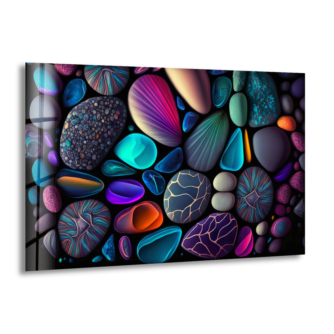 Colorful Zen Stones Spa Decor Glass Wall Pictures & Cool Art