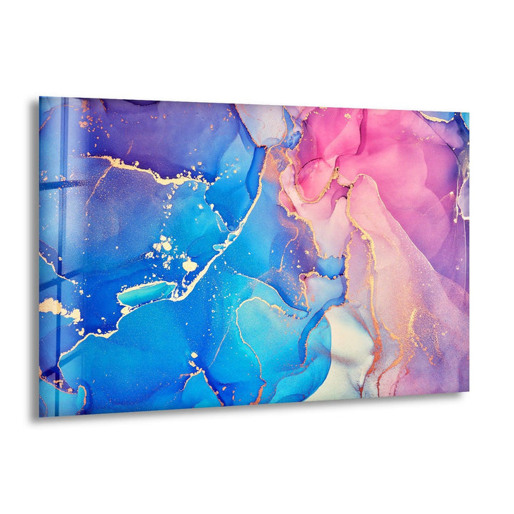 Pink Fluid Art Abstract Glass Wall Art