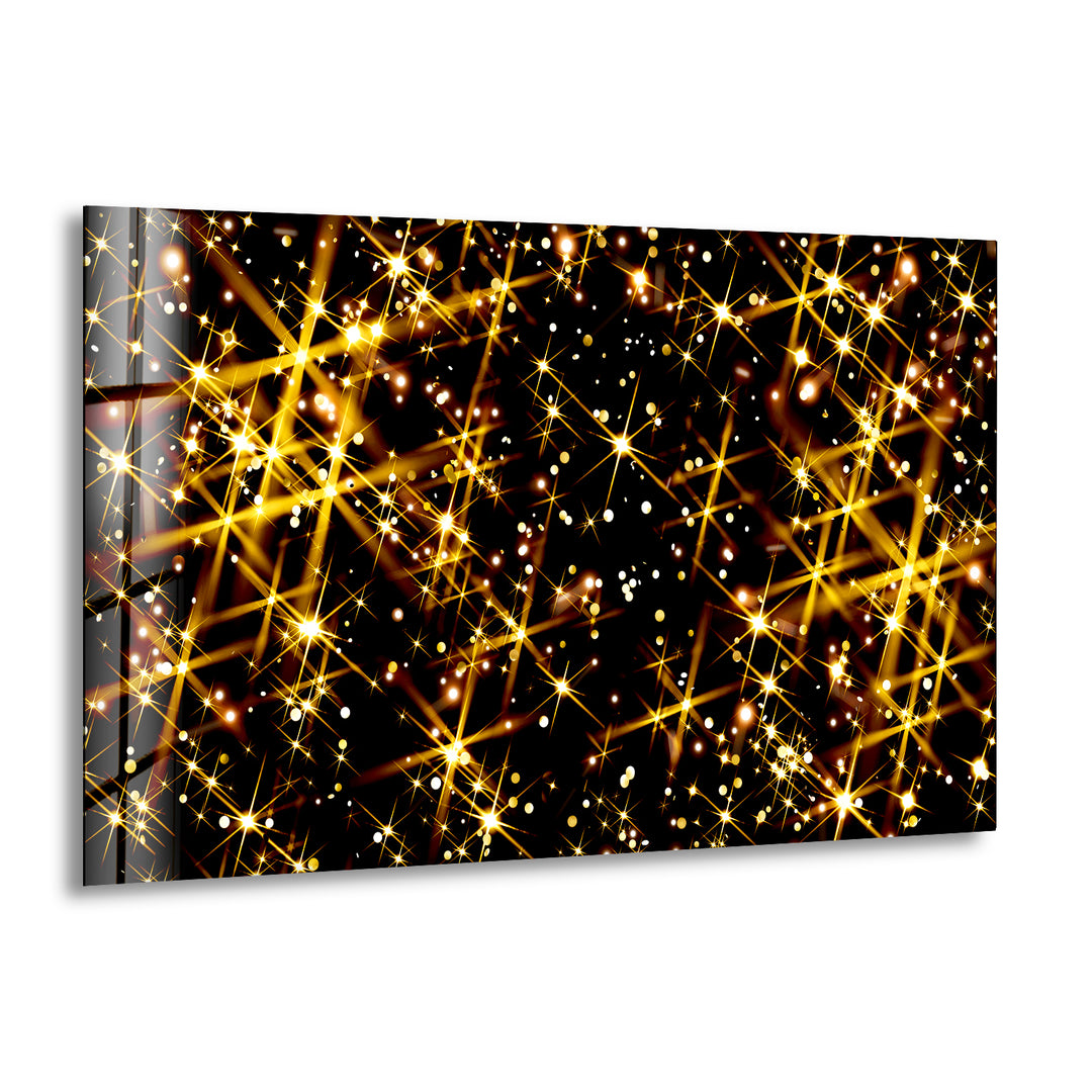 Golden Lights Glass Wall Art, print on glass, glass printed photos