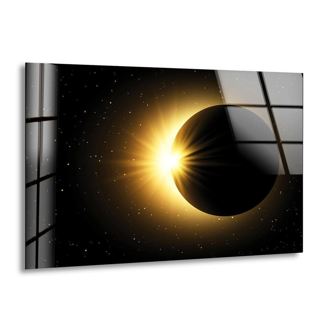 Solar Eclipse Glass Wall Art, print picture on glass, Tempered Glass Wall Art