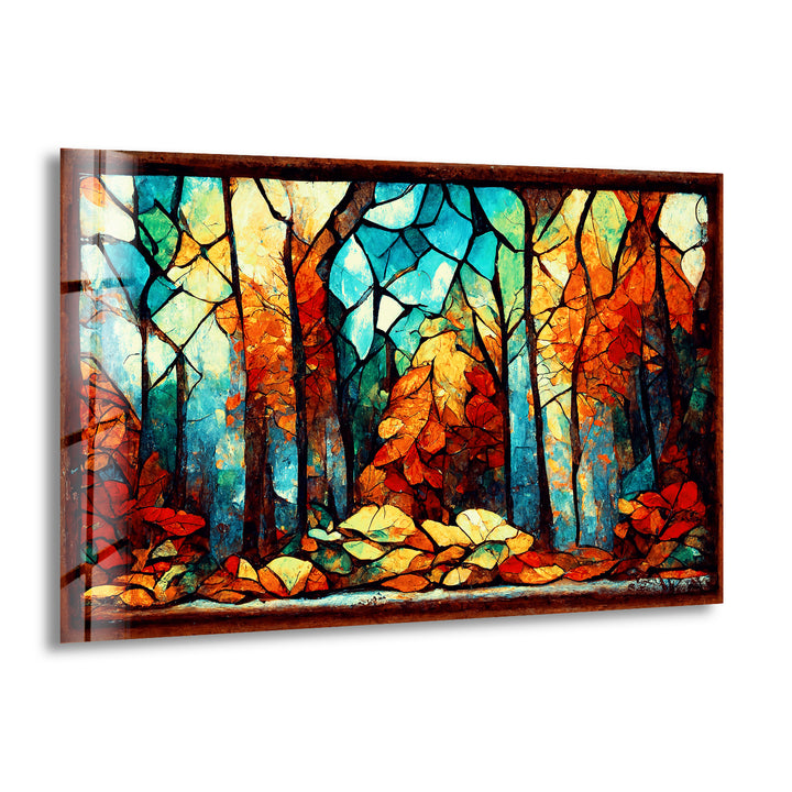 Autumn Forest Stained Glass Wall Art stained glass wall art, stained glass wall decor