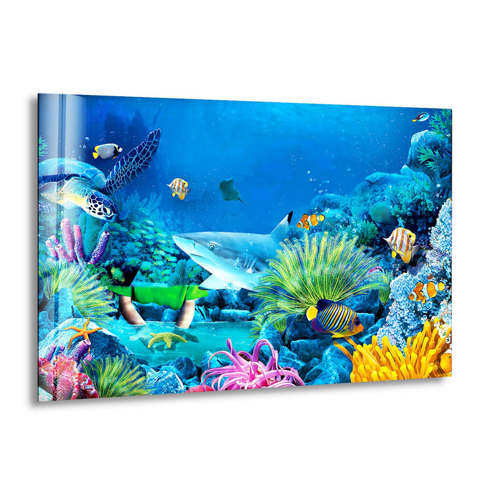 Tropical Aquarium Glass Wall Art glass image printing, glass prints from photos