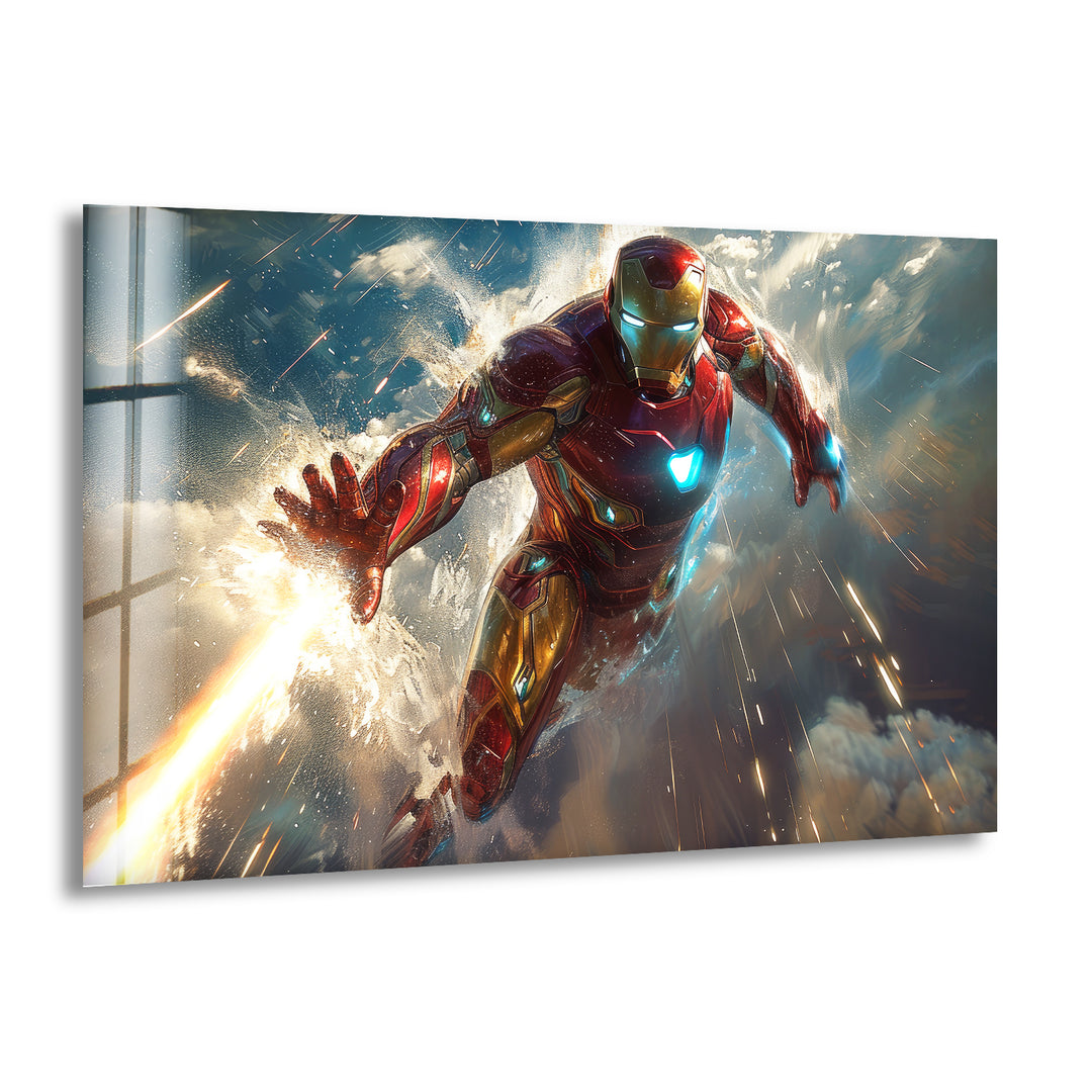 Iron Man Glass Wall Art, print picture on glass, Tempered Glass Wall Art