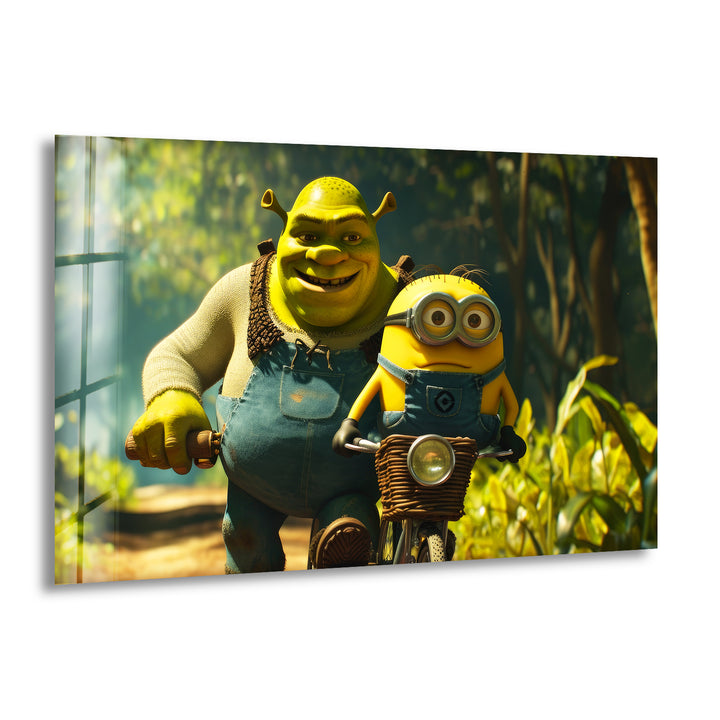 Shrek and Minion Glass Wall Art glass wall decor, glass wall art decor
