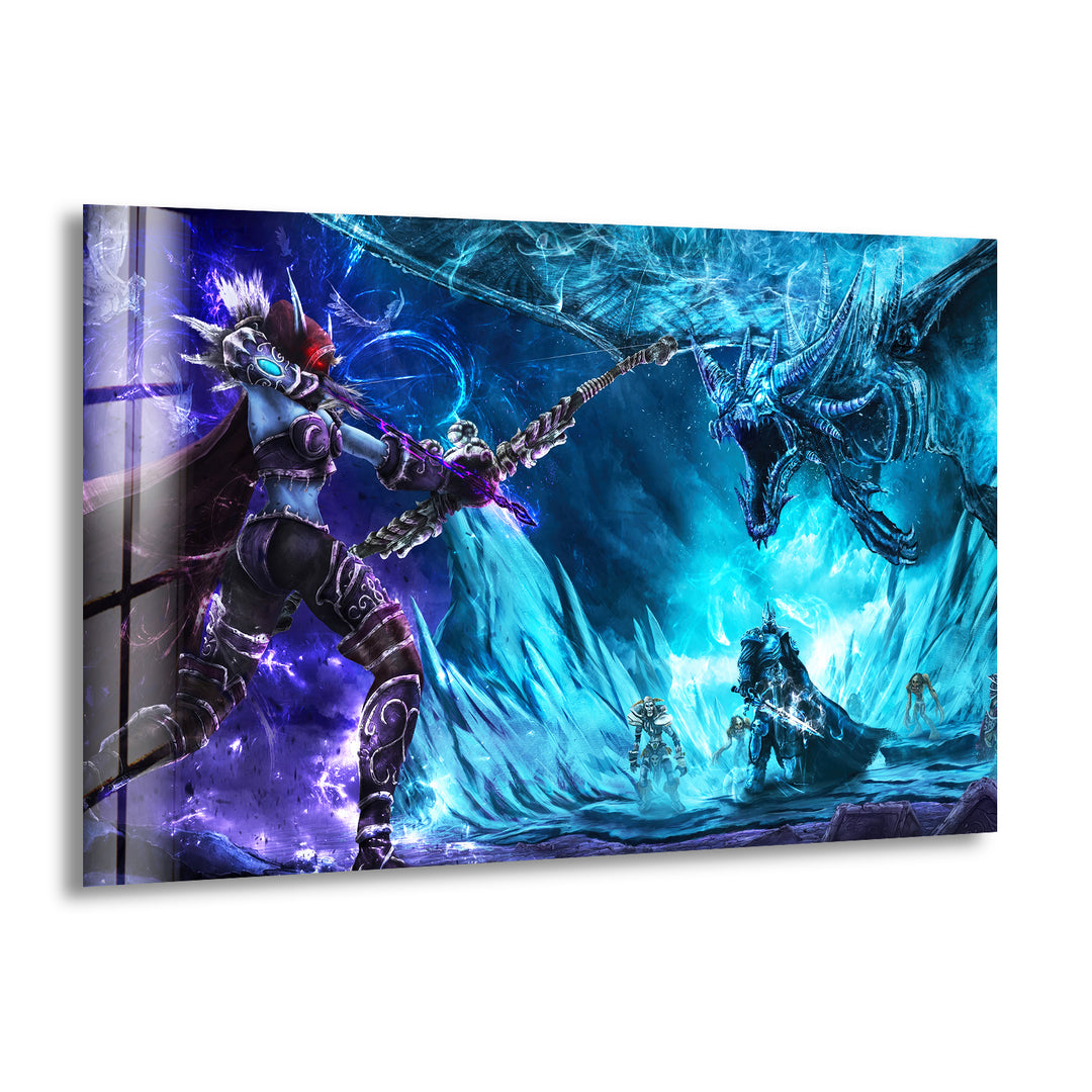 Lich King & Sindragosa Glass Wall Art glass pictures for Wall, glass prints wall art
