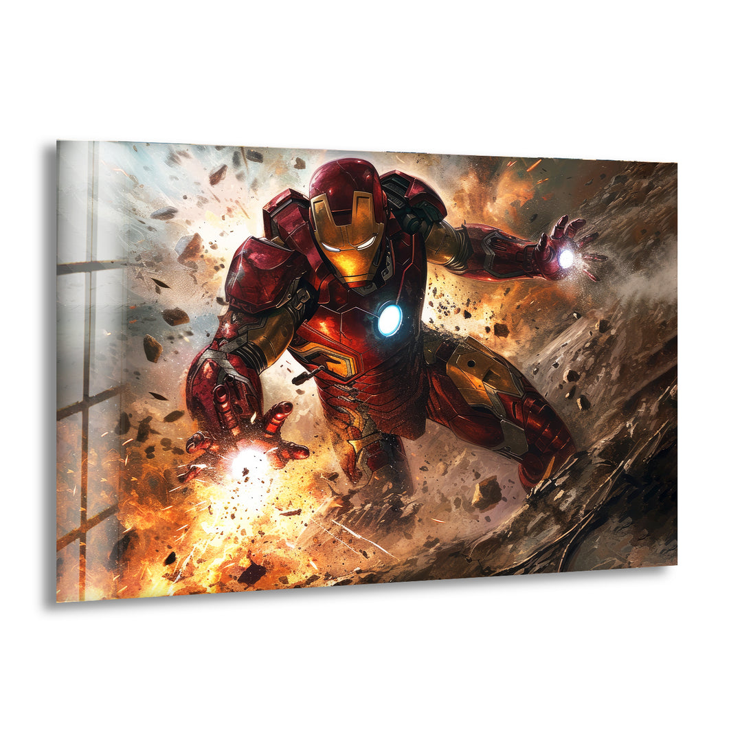 Marvel Iron Man Glass Wall Art stained glass wall art, stained glass wall decor
