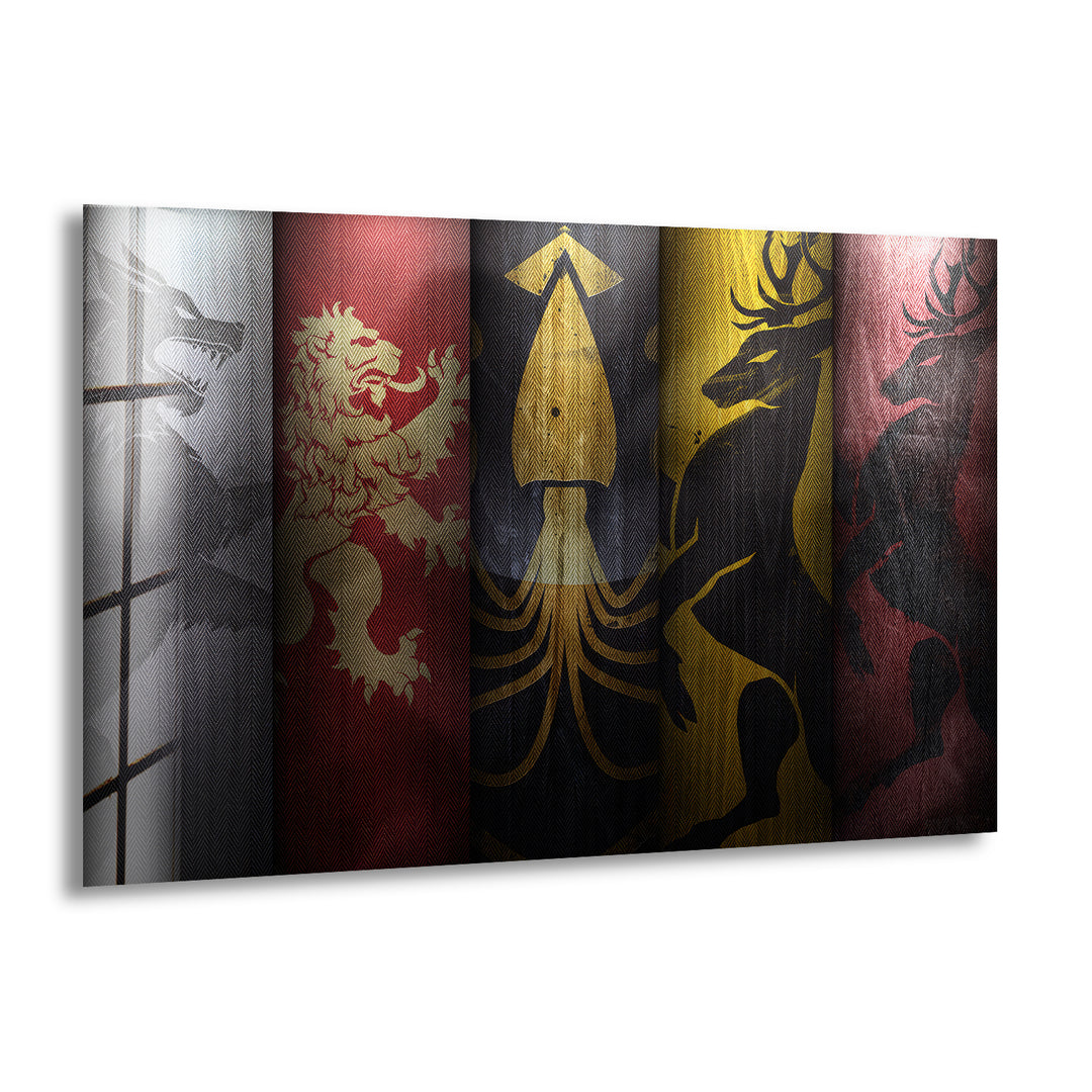 Game of Thrones Flags Glass Wall Art stained glass wall art, stained glass wall decor
