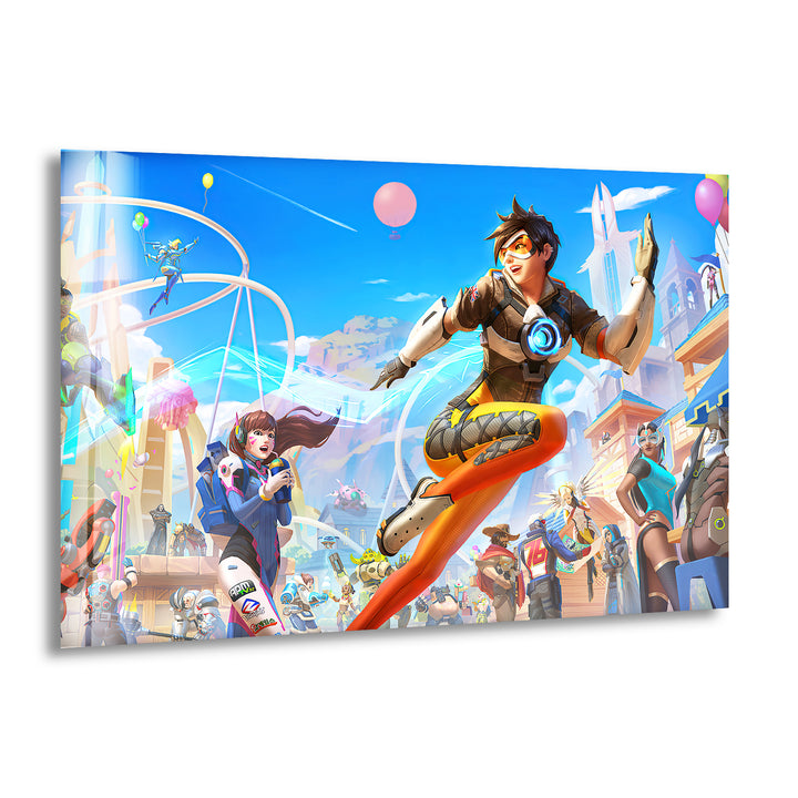 Overwatch 2 Tracer Glass Wall Art glass image printing, glass prints from photos
