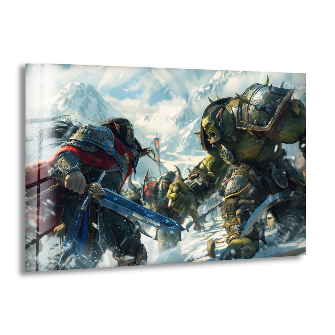 Warcraft Humans and Orcs Glass Wall Art glass image printing, glass prints from photos
