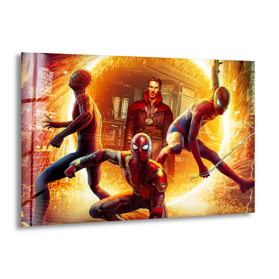 Marvel Spiderman and DR Strange Glass Wall Art, print on glass, glass printed photos