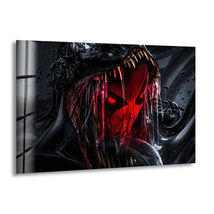 Venom Comic Spider Man Glass Photo Prints for Walls