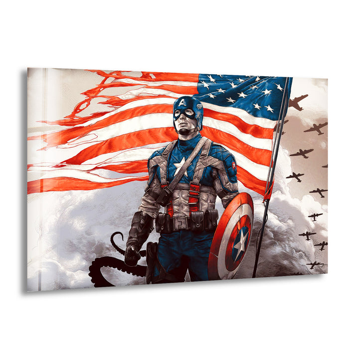 Marvel Captain America Glass Wall Art glass wall decor, glass wall art decor
