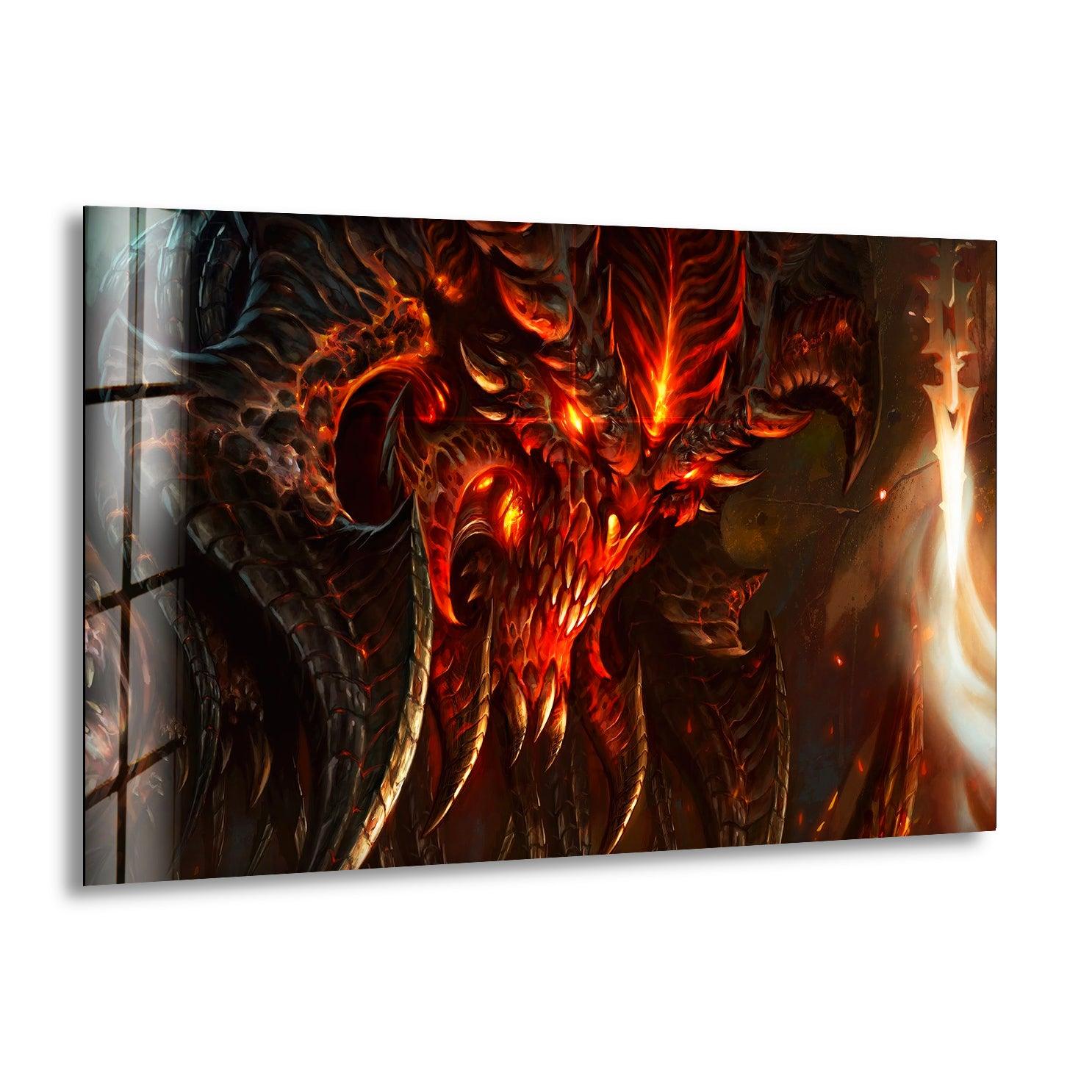 Diablo Khorne Demon Prince Glass Art for the Wall