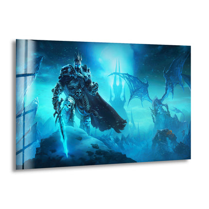 World of Warcraft Arthas Lich King Glass Wall Art