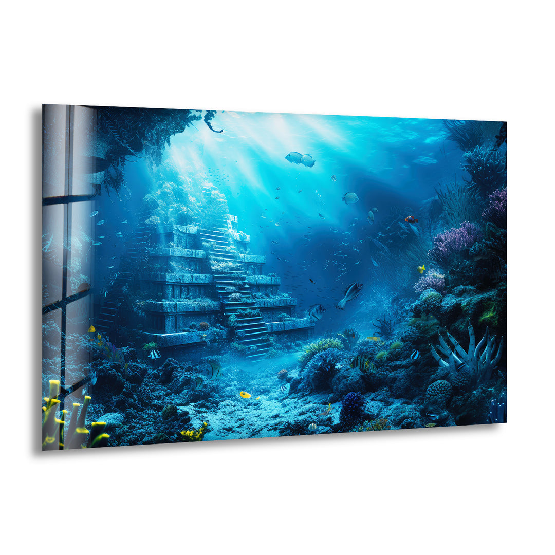 Underwater Atlantis City Glass Wall Art art glass wall art, glass wall art pictures
