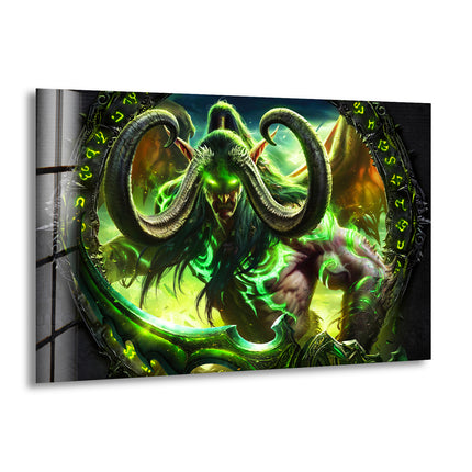 World Of Warcraft Legion illidan Glass Wall Art