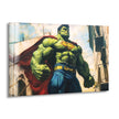 Superman Costume Hulk Glass Wall Art, print on glass, glass printed photos