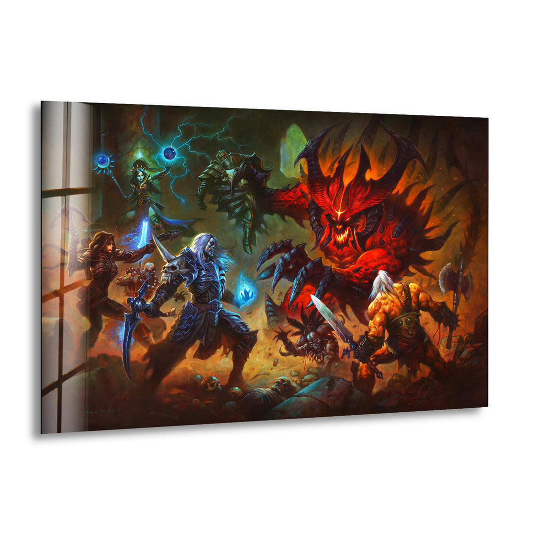 Diablo 3 Glass Wall Art custom glass pictures, glass art prints
