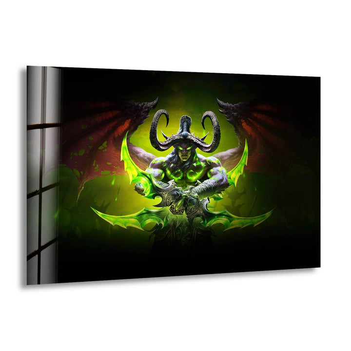 World of Warcraft Illidan Stormrage Glass Wall Art glass art painting, glass art for the Wall
