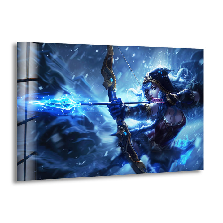 League of Legends Ashe Glass Wall Art print picture on glass, Tempered Glass Wall Art
