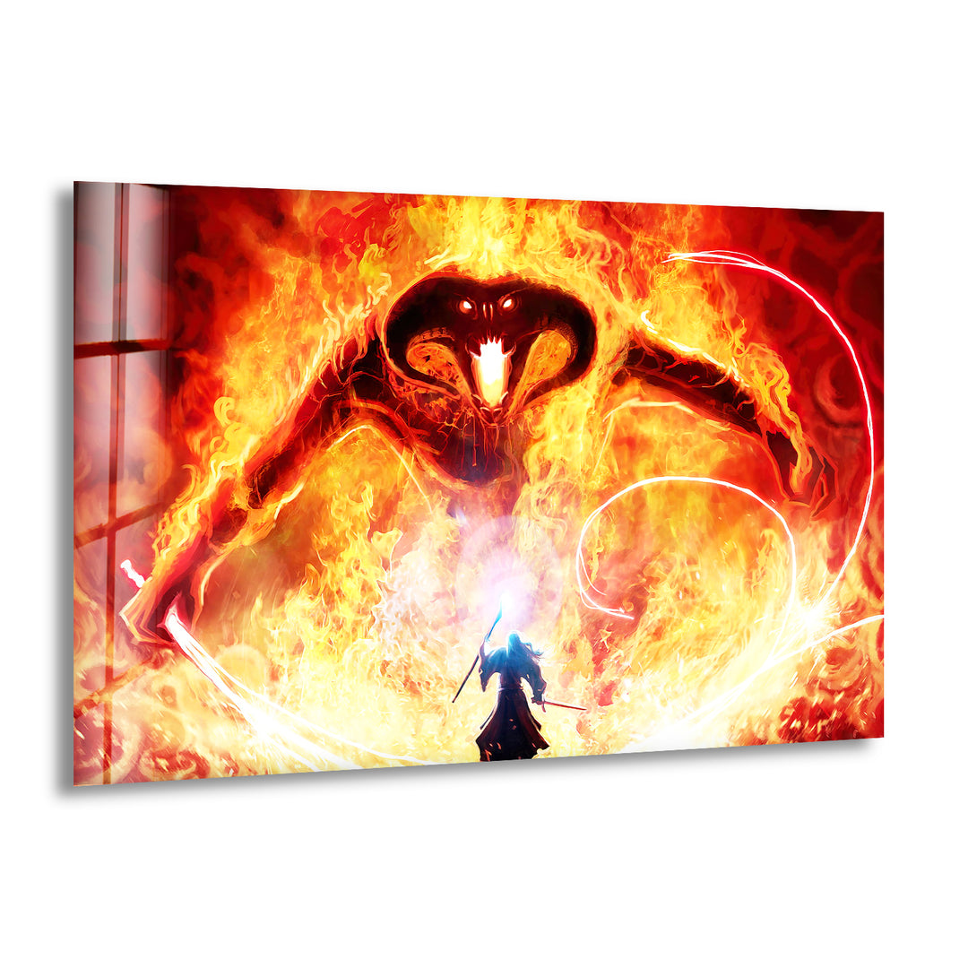 Gandalf Versus The Balrog in Moria Picture on Glass