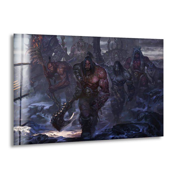 Grom Hellscream World of Warcraft Glass Wall Art print picture on glass, Tempered Glass Wall Art
