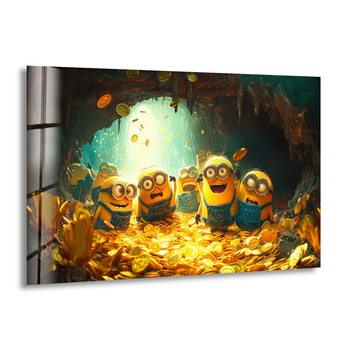 Rich Minions Glass Wall Art