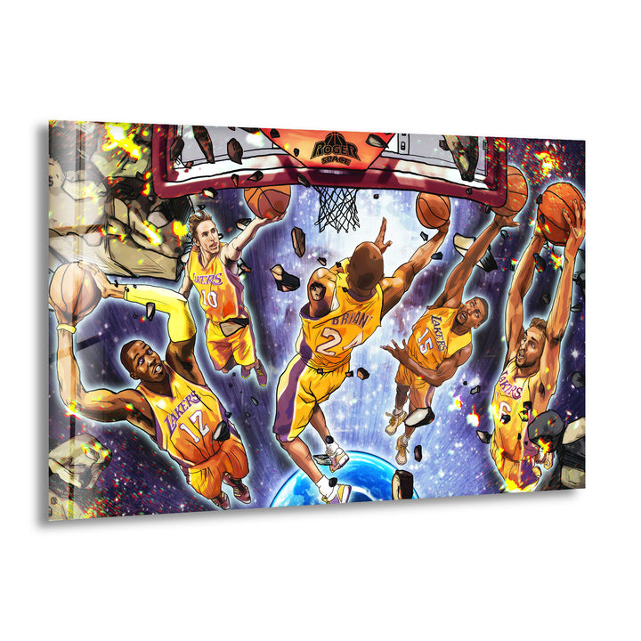 Los Angeles Lakers Tempered Glass Wall Art