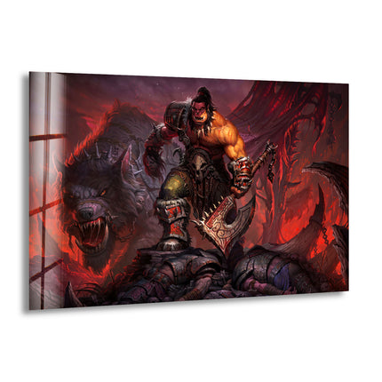 World of Warcraft Grom Orc Glass Wall Art custom glass photo prints, large glass prints
