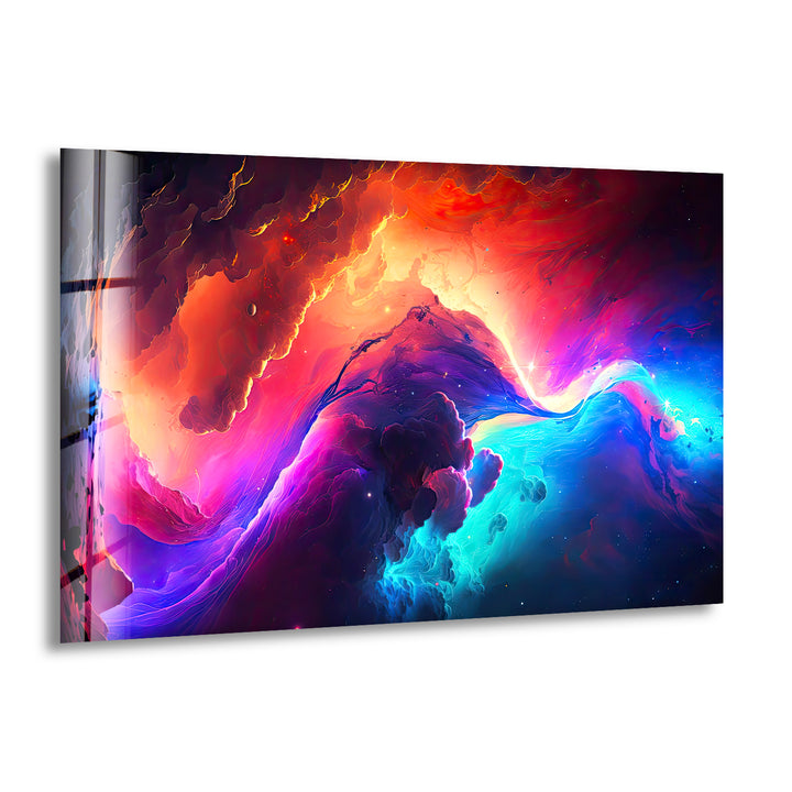 A Colorful Galaxy Glass Wall Art