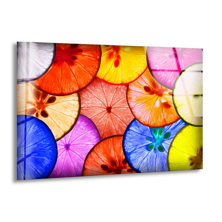 Colorful Lemon Glass Wall Art, custom glass photo prints, large glass prints