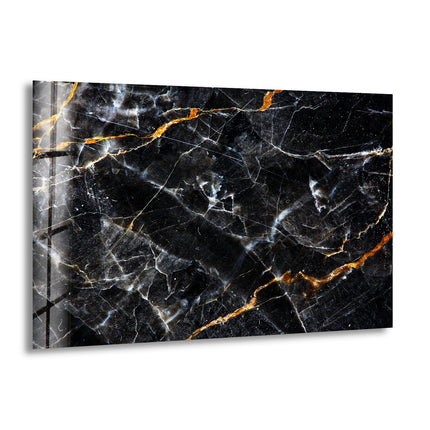 Marble Black Abstract Glass Wall Art glass photo prints, glass picture prints