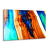 Blue Brown Abstract Tempered Glass Wall Art