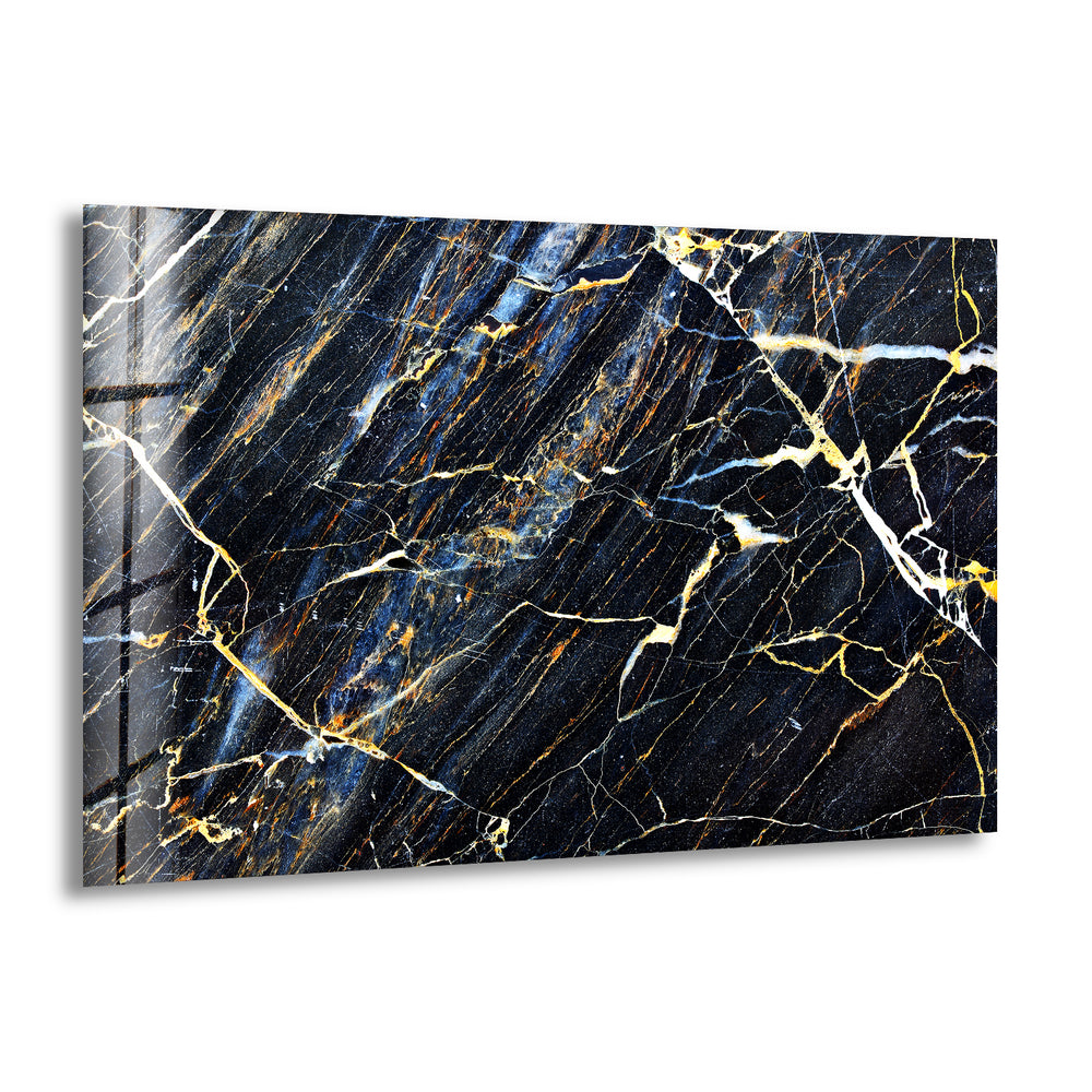 Black Marble Patterned Glass Wall Art custom glass pictures, glass art prints