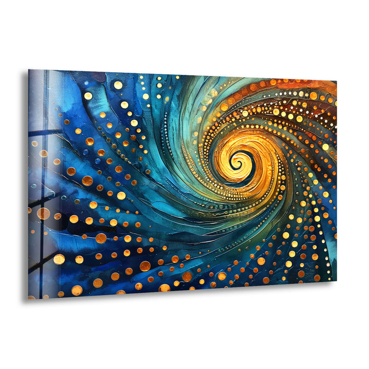 Abstract Spiral Fractal Glass Wall Art glass art painting, glass art for the Wall