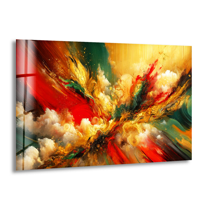 Abstract Colorful Painting Glass Wall Art print picture on glass, Tempered Glass Wall Art