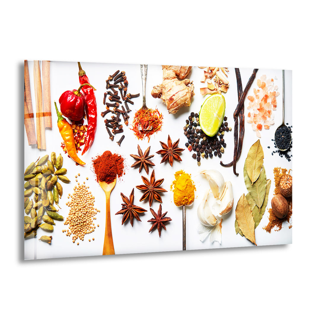 Spices Mİx Glass Wall Art, print picture on glass,Tempered Glass Wall Art