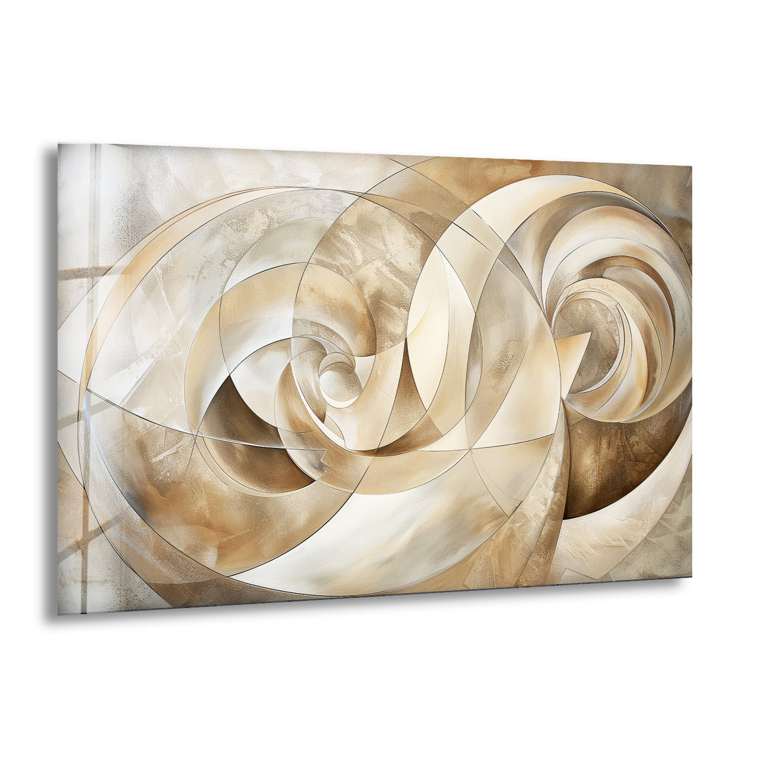 Marble Brown Beige Abstract Tempered Glass Wall Art