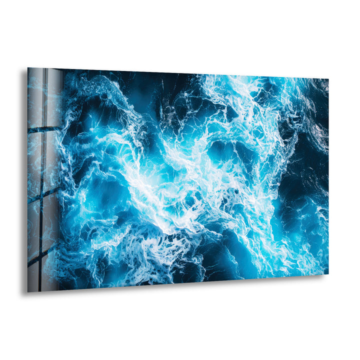 Abstract Blue Water Splash Glass Wall Art art glass wall art, glass wall art pictures