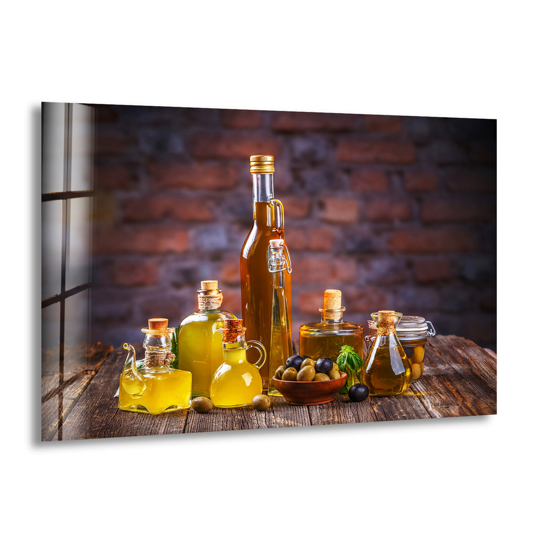 Oil Skewers Glass Wall Art, print on glass, glass printed photos