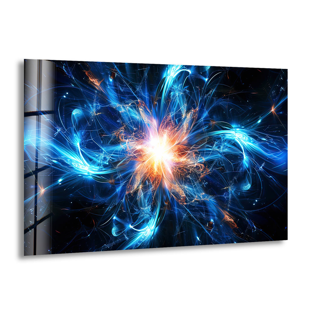 Radiating Cosmic Energy Glass Wall Art print picture on glass, Tempered Glass Wall Art