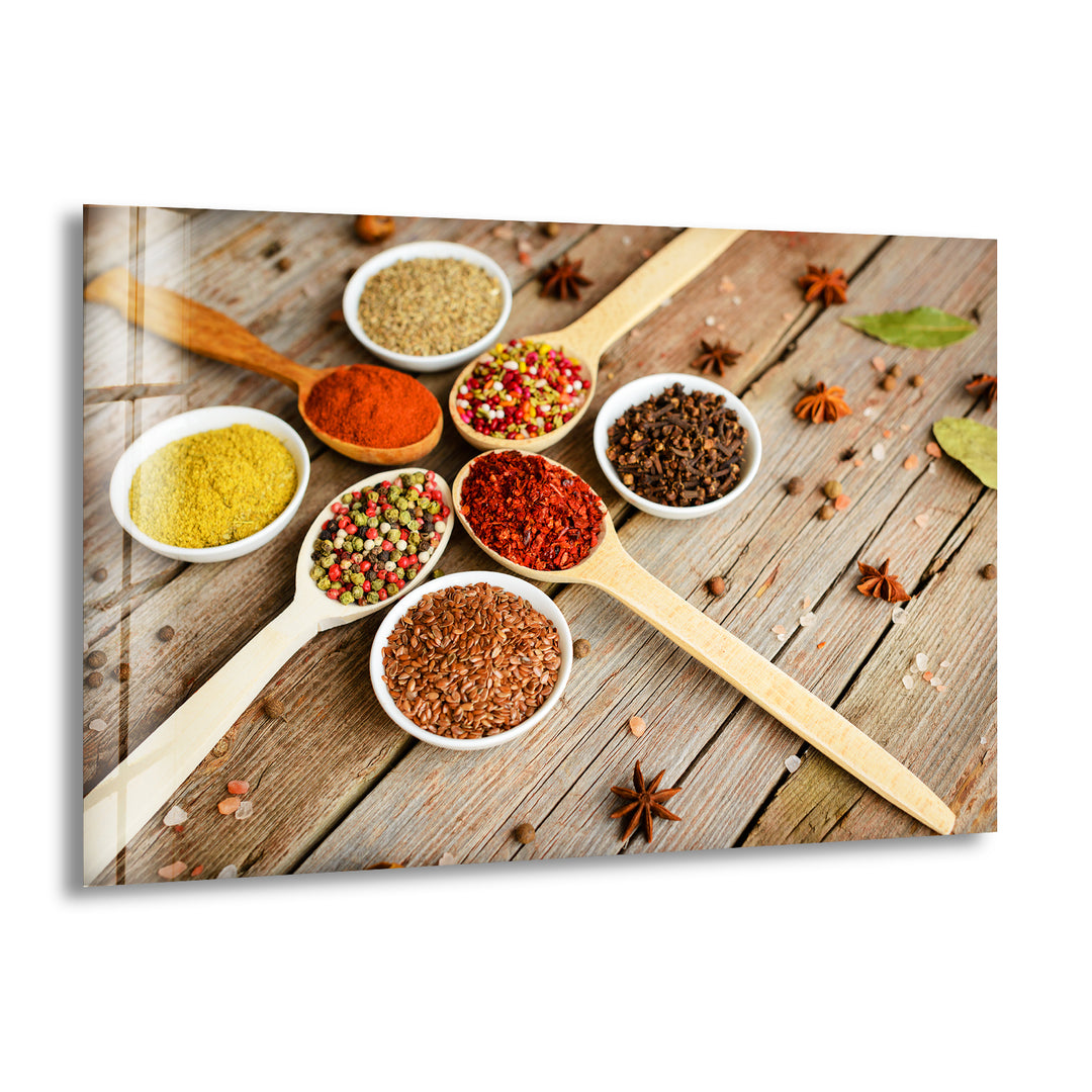 Natural Spice Mix Glass Wall Art, print on glass, glass printed photos