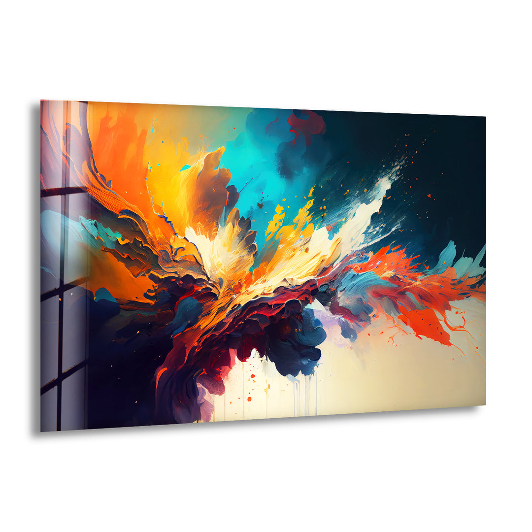 Explosion of Color Glass Wall Art, print picture on glass,Tempered Glass Wall Art