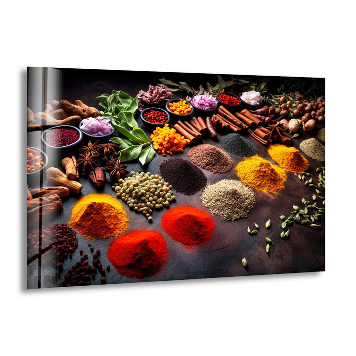 Spice Seasoning Glass Wall Art, print picture on glass, Tempered Glass Wall Art