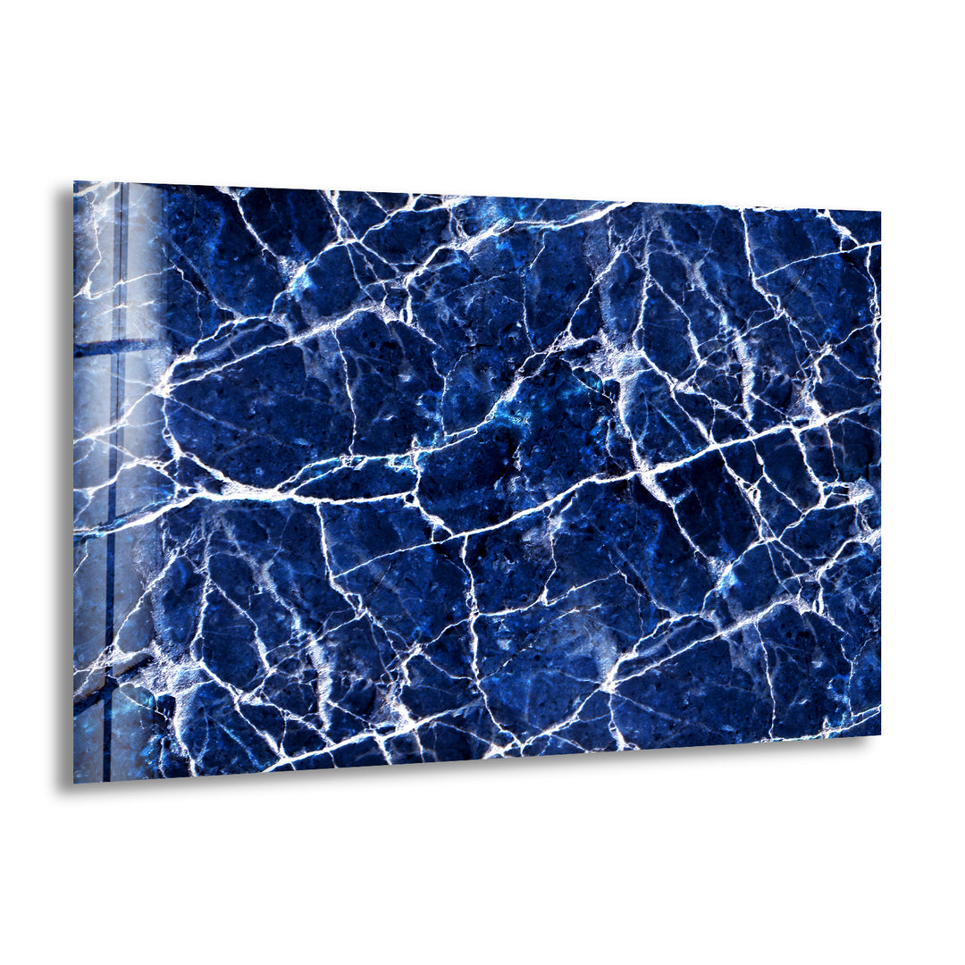 Dark Blue Alcohol ink Glass Wall Art, Glass Art, Glass Prints