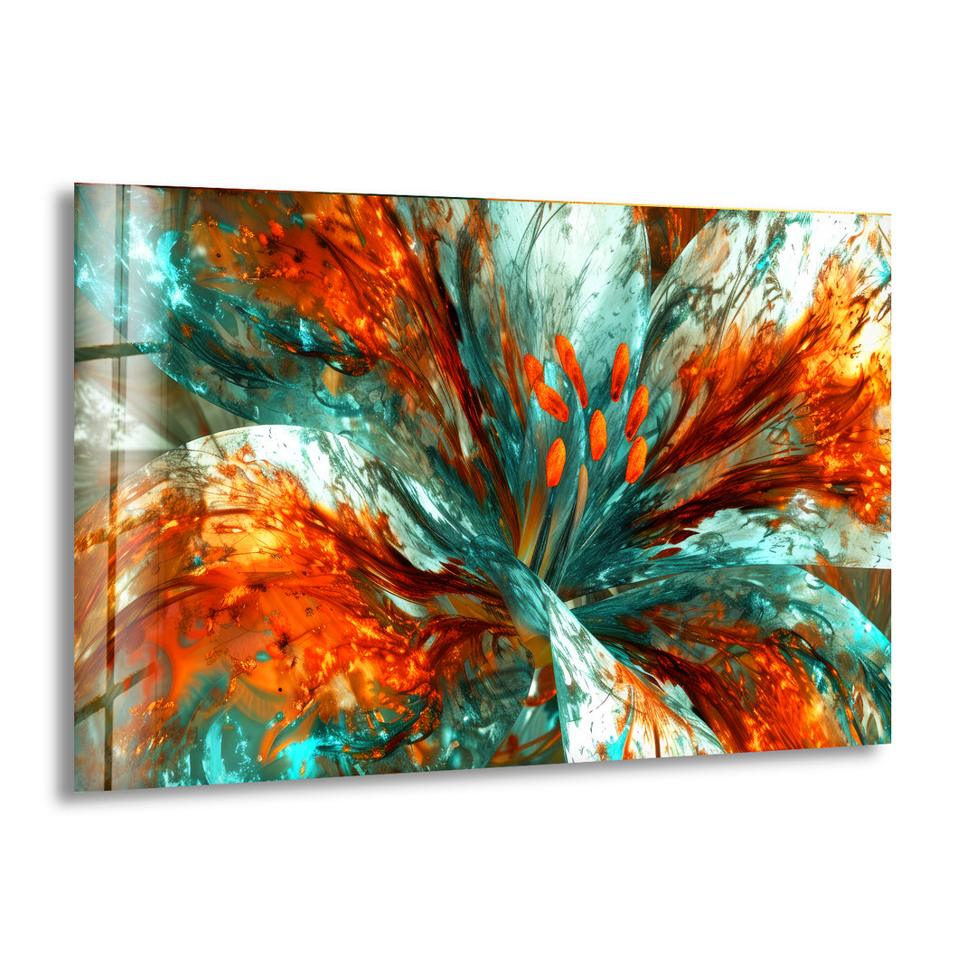 Abstract Floral Painting Glass Wall Art custom glass pictures, glass art prints