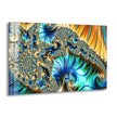 Blue Golden Fractal Glass Wall Art, print picture on glass, Tempered Glass Wall Art