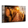 Wine Barrels Tempered Glass Wall Art