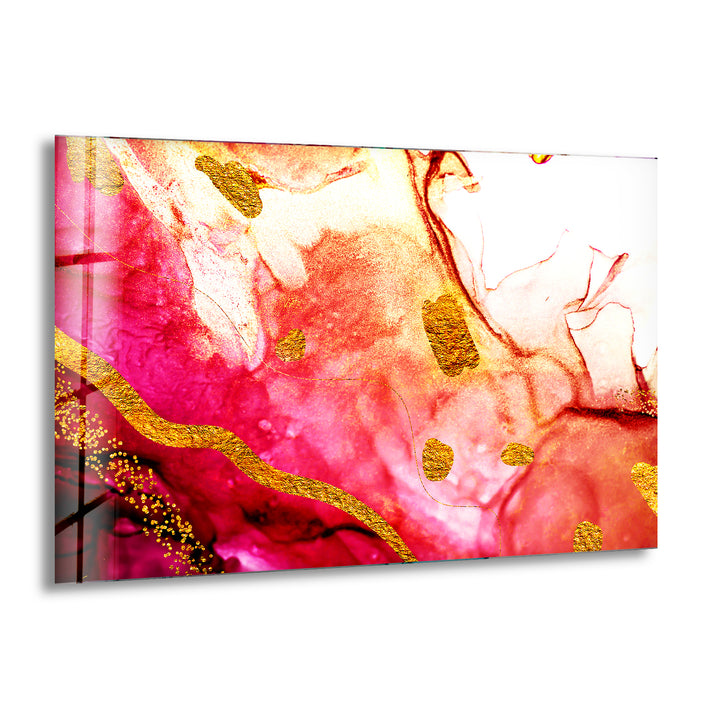 Luxury Pink Alcohol ink Glass Wall Art , print picture on glass,Tempered Glass Wall Art