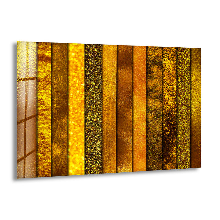 Bundle Golden Abstract Panels Glass Printing Art